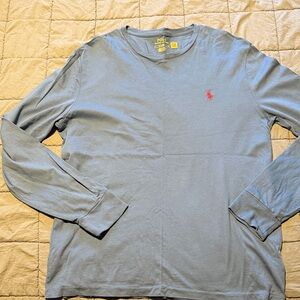 Polo by Ralph Lauren Men's Light Blue Long Sleeve Tee